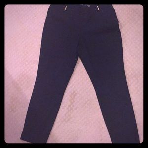 Ivanka Trump Navy Blue Ankle Length Trousers
